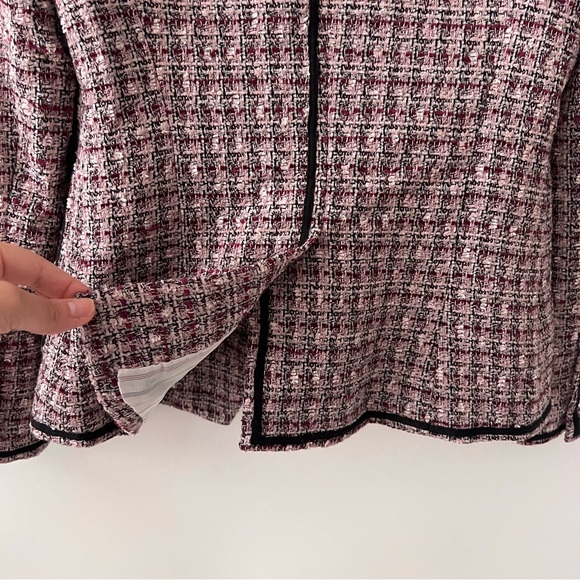 VERONICA BEARD | Theron Tweed Double Breasted Pink Purple Dickey Blazer Jacket 4 - Picture 13 of 15